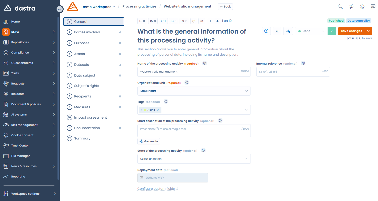 dataprocessing screenshot